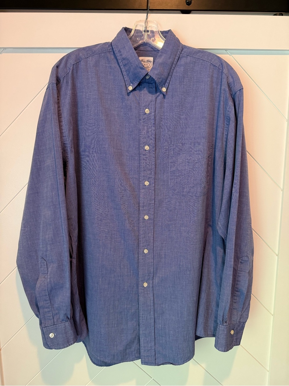 Brooks Brothers Indigo-Blue Casual Button-Down Shirt size 16-5